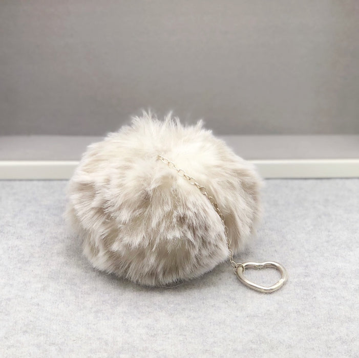 Faux Fur Pompom Keyring